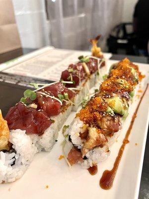 Miso phat roll and TNT roll