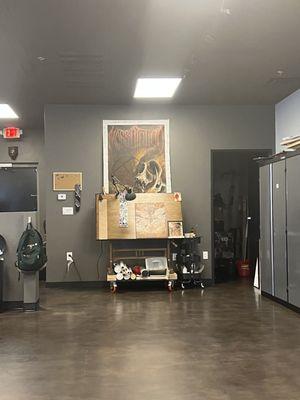 Inside tattoo studio