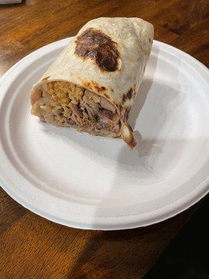 Half of a Carnitas Burrito