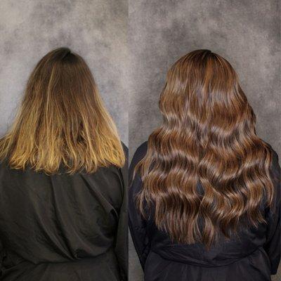 Before & After Natural Beaded Rows®/NBR® Hair Extension Transformation by Liz- @stylemeliz