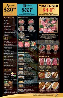 AYCE MENUS