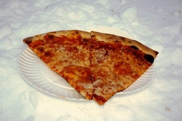 "Pizza in snow"