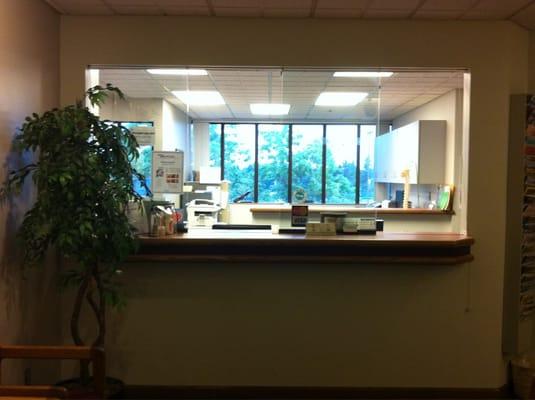 The front desk.