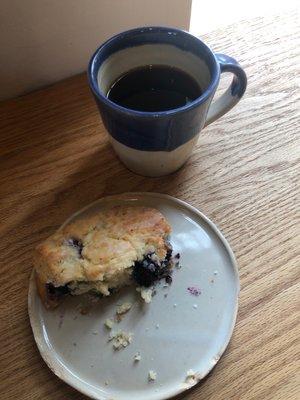 Blueberry scone. Honey processed manual pour