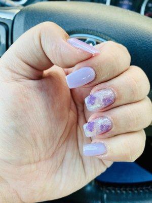 Lavender butterfly nails