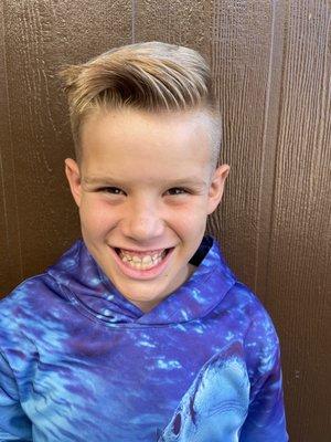 The almost 10 yr old w a fresh cut. Thanks, Nice!