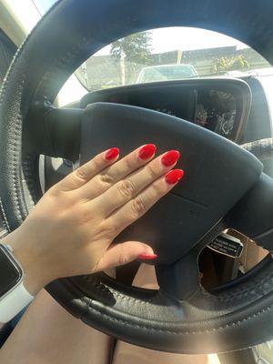 Red acrylic nails