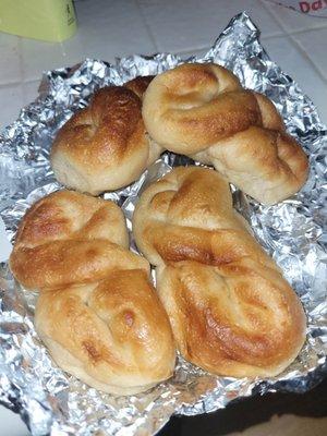 Bread that came with take out dinner for 2.