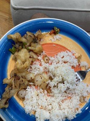 Fried calamari & rice .. 5/5 not that spicy