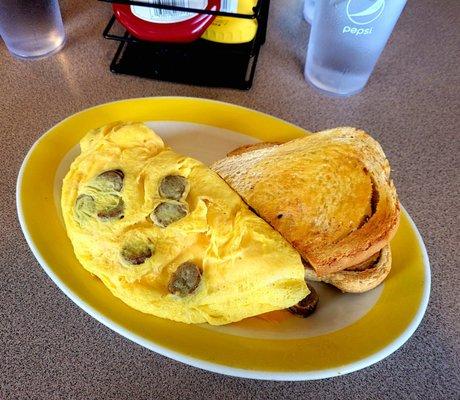 Sausage and cheese omelet