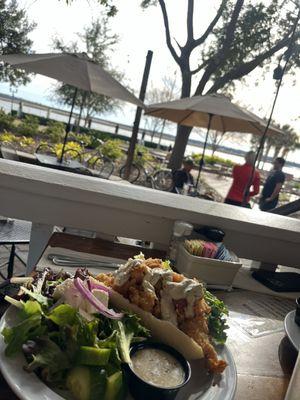 Shrimp and flounder po boy