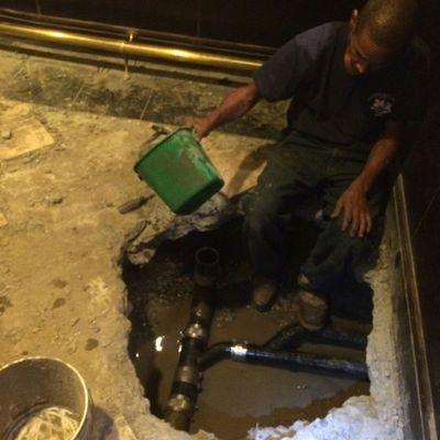 broken drain line; Hyatt Regency