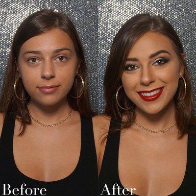 Before and After Traditional Prom Makeup