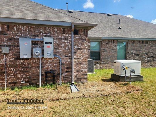 Turn key Installation of Generac Generator. Professional installation completed by licensed plumber and electrician.