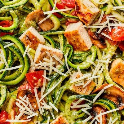 Zucchini Pesto with Grilled Chicken