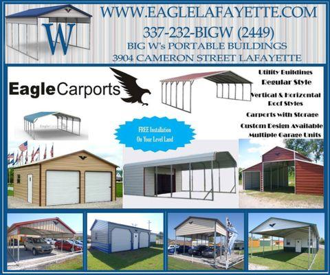 Design and Price Your New Eagle Carports Building or Cover at WWW.EAGLELAFAYETTE.COM