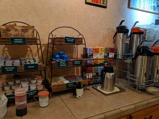 Breakfast: coffee and tea station