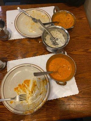 Chicken markhani and chicken tikka masala