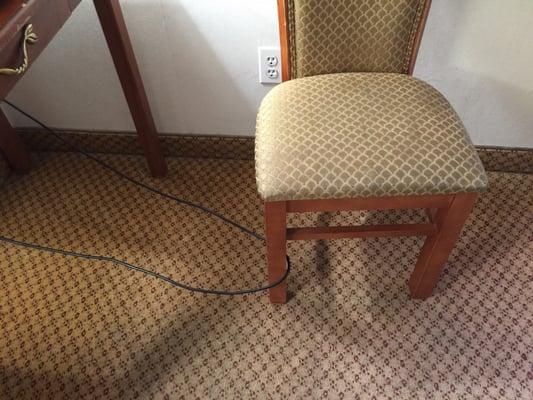 Dangerous cable and dirty chair