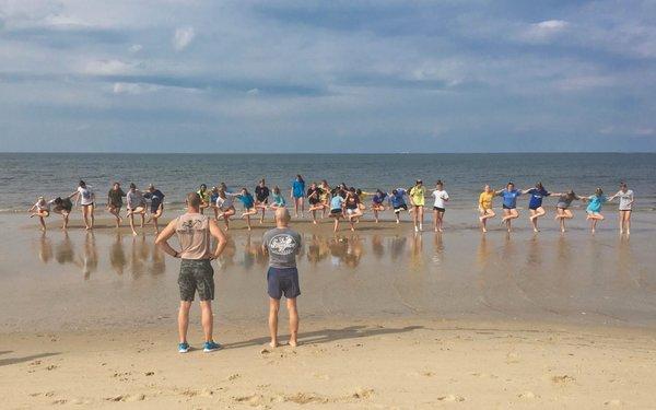 Beach Boot Camp instructed by Coach Adam Howard and Coach Bruce Clayton.