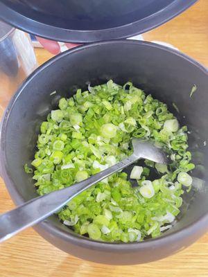 Green onions for soup