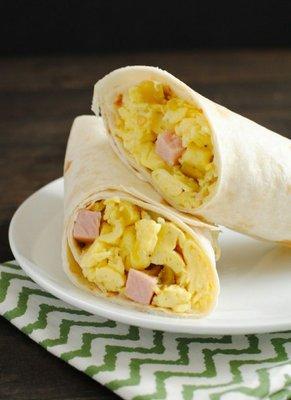 Ham and egg burrito