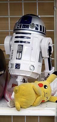 Big R2D2, with Pikachu photo bombing!