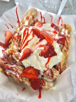 Strawberry and cream with real strawberries add