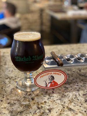 Founders French toast bastard beer and makers mark cigar