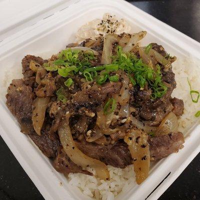 Chopped steak and mushroom