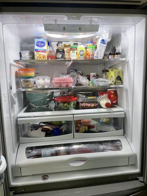 ...sparkling clean fridge, "organized" for my family's real life!!