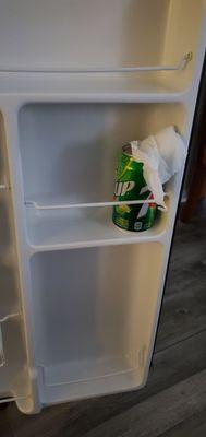 A soda that was left in refrigerator from last occupant