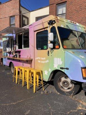 The Galaxy Coffee truck open for business on a sunny day