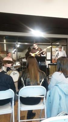 Jazz trio performing at GFAC during Art Walk.