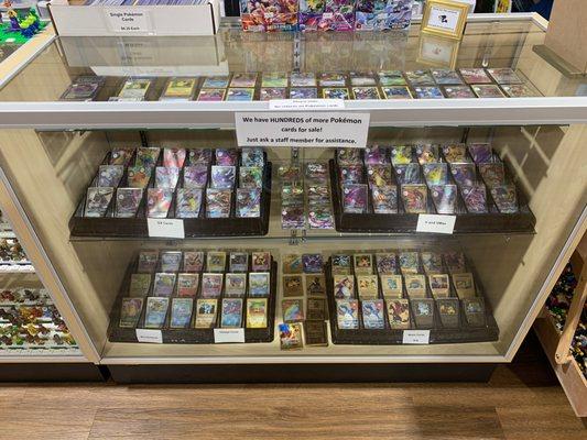 We have thousands of Pokemon cards for sale and we buy and trade them too!