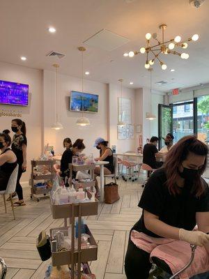 Salon at 9AM - got even more busy towards 10