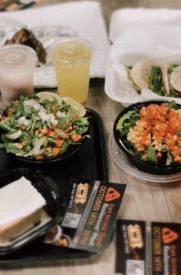 Baja Bowls, Tacos, Burrito, Cake, Drinks