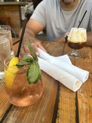 Rose Sangria and Ice Coffee