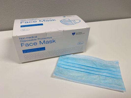 3-ply Disposable Protective Face Masks 50pcs/box