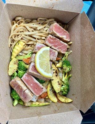 Hibachi tuna (rare), no rice, extra veggies