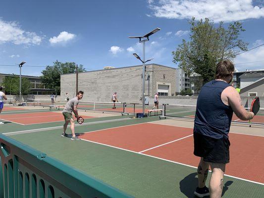 Outdoor pickleball court