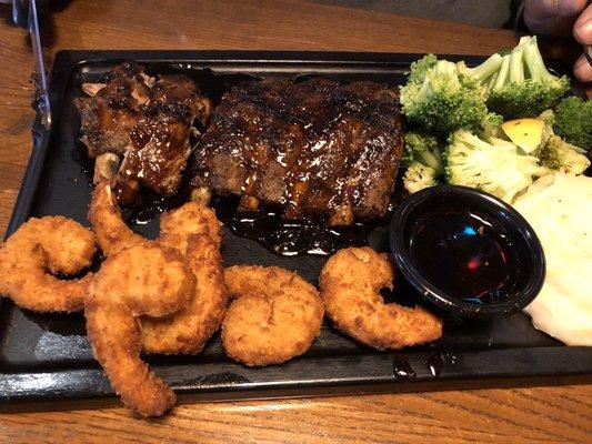 Ribs and coconut shrimp