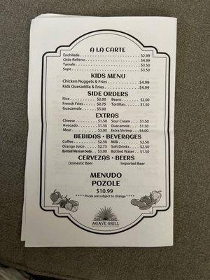 Menu