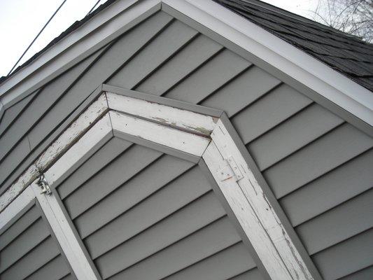 Shed not encased in siding and trim