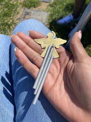 Broken plant stake wind chime