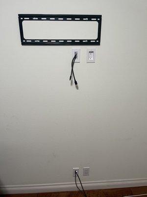 Wall mount and hidden wires/chords