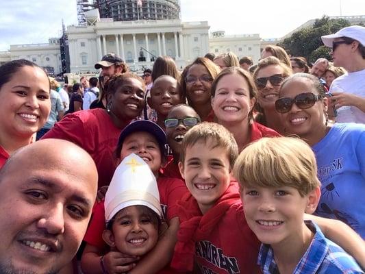 Some of our students and parents had the opportunity to see Pope Frances at the U.S. Capital in 2015