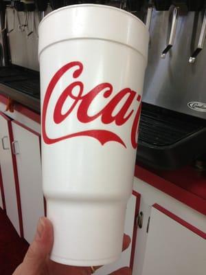 $1.39 for jumbo cup of soda.  No sweat cup :)