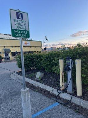 EZ charging station right across from the restaurant.