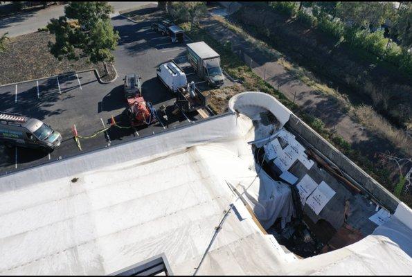 Commercial loss roof colapse fire sprinkler water damage